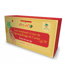 Instant herbal tea Red Ginseng of Korea box of 30 sachets of 3g