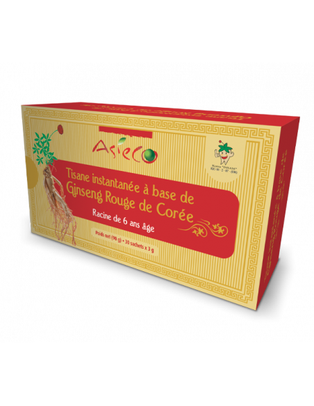 Té de hierbas instantáneo Ginseng Rojo Coreano caja de 30 bolsitas de 3g Té de hierbas instantáneo Ginseng Rojo Coreano caja de 30 bolsitas de 3g