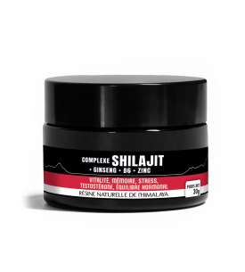 Shilajit-Ginseng-B6-Zinc-resine-30g-flacon-verre