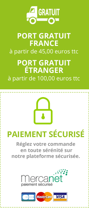 Paiment sécurisé et port gratuit